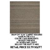 Shaw 24" x 24" Carpet Squares x480 SF