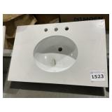 34" x 22" Single Sink Vanity Top in White