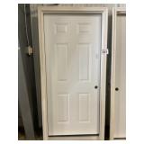 36" x 80" LH Steel 6-Panel Exterior Door