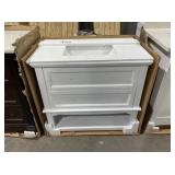 37" x 22" Vanity in White with Single Sink Top