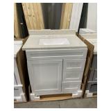 31" x 22" White Vanity with Single Sink Top