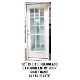 32" RH 15 Lite Fiberglass Exterior Entry Door