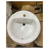 Mason 1-Hole 19" Round Sink in White x 2Pcs