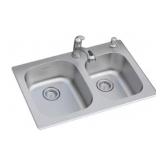 33" x 22" Double Bowl Sullivan Sink Kit