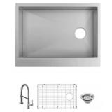 27" SS Single Bowl Farmhouse Kitchen Sink