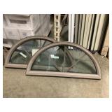 (4) 35" Brown Vinyl Fan-Lite Windows