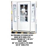 RH Prehung Exterior Entry Door With Sidelites