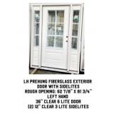 LH Prehung Exterior Entry Door With Sidelites