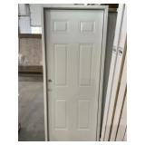 32" x 80" RH 6-Panel Steel Exterior Door in White