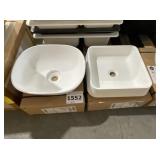 16" x 14" Square Sink Vessel in White x 2Pcs