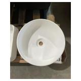 Acquabella 16" Round  XL Sink Vessel in White.
