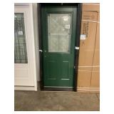 32" x 80" Green RH Steel 1/2-Deco Exterior Door