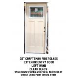 32" LH Craftsman Fiberglass Exterior Entry Door