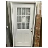 36" x 80" Steel 1/2 View Exterior Door in White