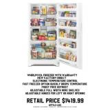 Whirlpool Freezer With Warranty