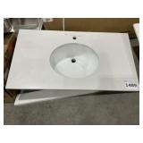 40" Single Bowl Vanity Top In White