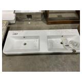 47" x 16" Double Bowl Porcelain Sink