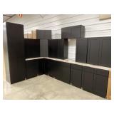 15pc. Silvercreek Matte Black Shaker 36" Kitchen