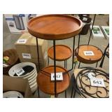 19 inch wood top plant stand X2