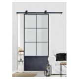 Reninï¿½ 37" Frosted Glass Barn Door Kit