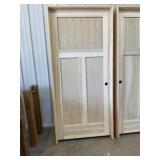 36" x 80" LH Poplar 3-Panel Interior Door