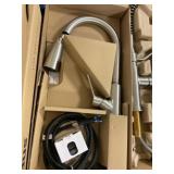 Elkay brushed nickel pull down kitchen faucet