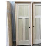 28" x 80" LH Poplar 3-Panel Interior Door