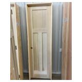 24" x 80" RH Poplar 3-Panel Interior Door