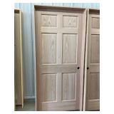 36" x 80" LH Oak 6- Panel Interior Door
