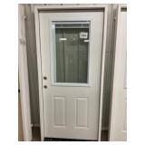 36" x 80" RH Steel 1/2 View Exterior Door W/Blinds