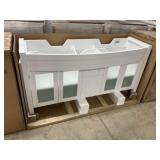 61" Double Bowl Vanity White