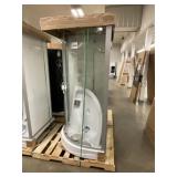 36" x 36" White Fancy Corner Shower Unit
