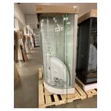 32" x 32" White Fancy Corner Shower Unit
