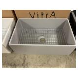 30" Gray Fireclay Single Bowl Kitchen Sink