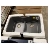 33" Double Bowl Undermount Composite Kitchen Sink
