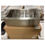 33" Stainless Double Bowl 60/40 Farmhouse Sink
