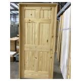 36" x 80" LH Knotty Pine 6-Panel Interior Door