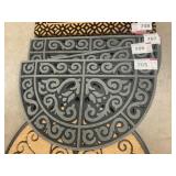 24X 39 rubber half round flocked mat x 2