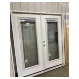 72" x 80" RH Fiberglass French Door w/ Blinds