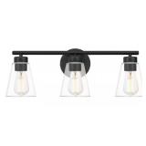 Ashley 3-Bulb Vanity Light in Black