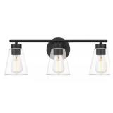 Ashley 3-Bulb Vanity Light in Black