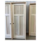 30" x 80" RH Poplar 3-Panel Interior Door