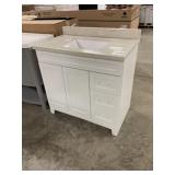 36" White Vanity With Top