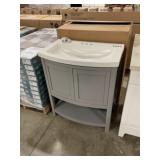 30" Gray Vanity With Top