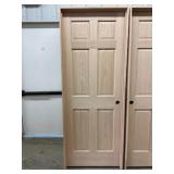 30" x 80" LH Oak 6- Panel Interior Door