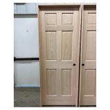 30" x 80" LH Oak 6- Panel Interior Door