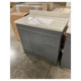 36" Gray Vanity With Top