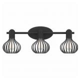 Ashley 3-Bulb Vanity Light in Black