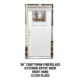 36" RH Craftsman Fiberglass Exterior Entry Door