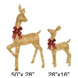2-pc Fake Rattan Deer